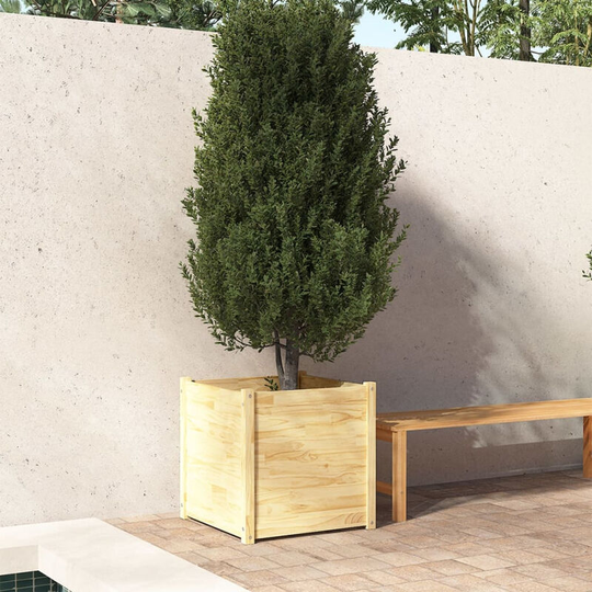 Asupermall - Garden Planter 60x60x60 cm Solid Pinewood
