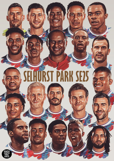 Crystal Palace 2022/2023 Season Team Poster - Various Sizes Satin Finsish