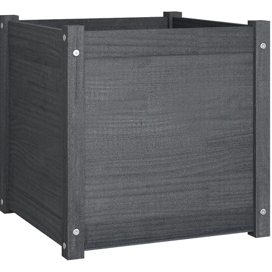 Vidaxl - Garden Planter Grey 50x50x50 cm Solid Pinewood Grey