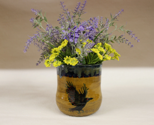 Red Eyed Raven Planter in Bronze