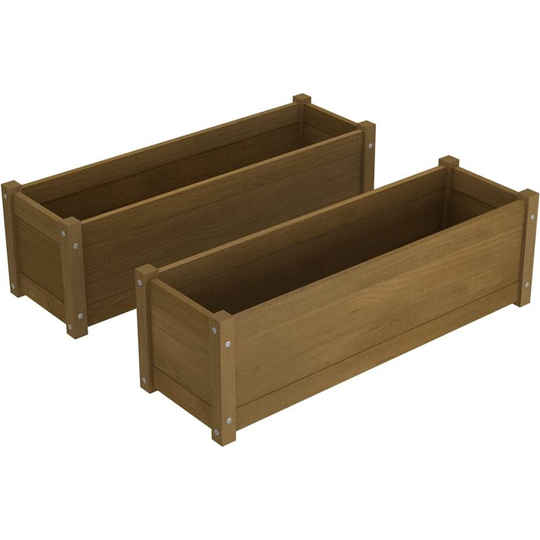 Vidaxl - Garden Planters 2 pcs Honey Brown 100x31x31cm Solid Pinewood Brown