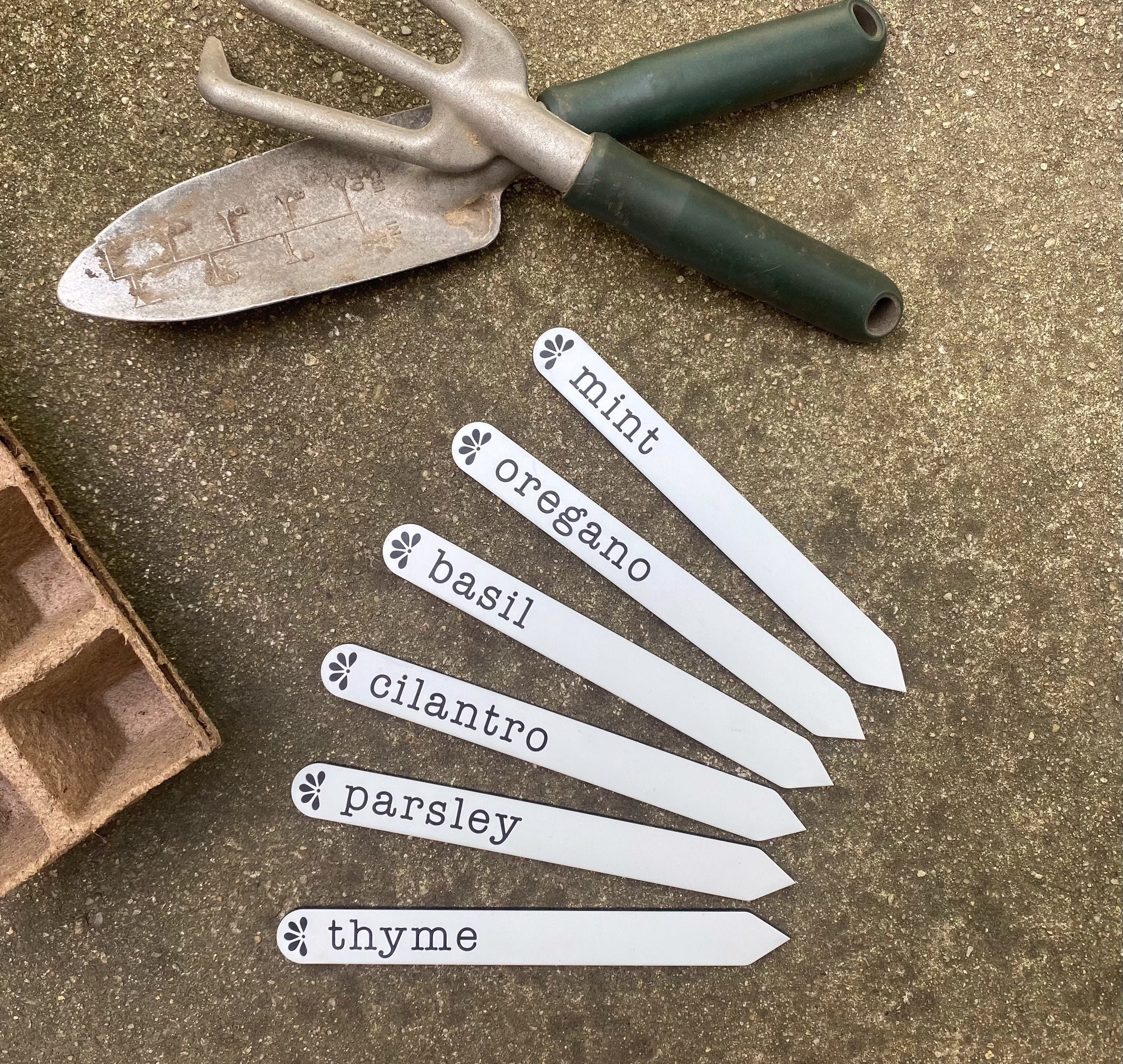 Garden Herb Markers | Set Of 6 Plant Seed Labels Greenhouse Patio Decor Gardener Gift