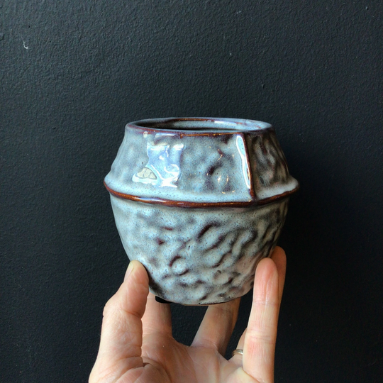 House Plant Pot | Small House 7cm Decorative Blue