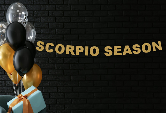 Scorpio Season Stringed Birthday Banner, Zodiac October November Banner