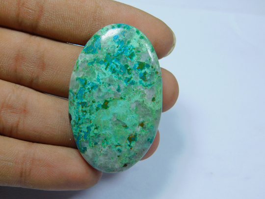 Chrysocolla Cabochon Gemstone 100 % Natural Loose Stone Wirewrapping Jewelry Making 61 Ct 45 X 28 Mm # 3544