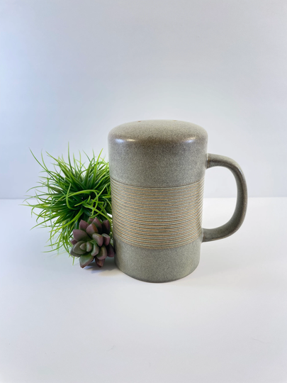 Vintage Stoneware Pottery Handled Salt Pepper Or Spice Shaker | Single Mid Century Kitchen Décor Boho Bohemian