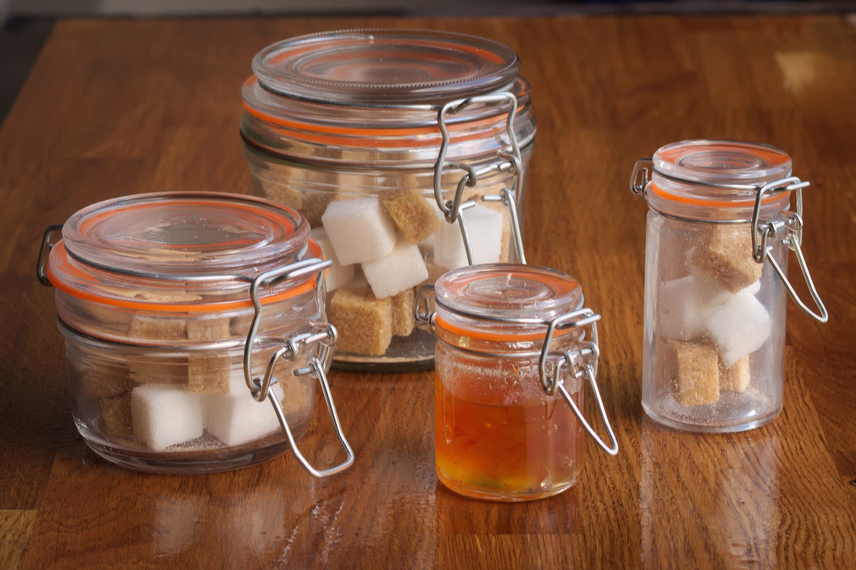 12 X Clip Top Terrine Storage Glass Jars With Airtight Lid | Kilner Style 125Ml