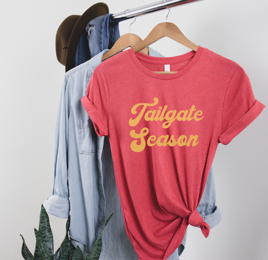 Tailgate Season Shirt, Football Game Day Fall Tee, Women College Tailgating