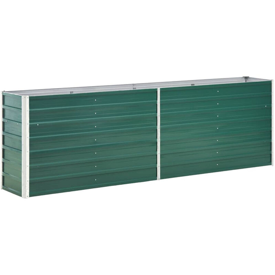 Asupermall - Garden Planter Galvanised Steel 240x40x77 cm Green