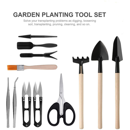 13PCS Mini Garden Planting Tool Set for Succulents Weeding Digging Planting Transplanting Miniature Fairy Garden Cactus