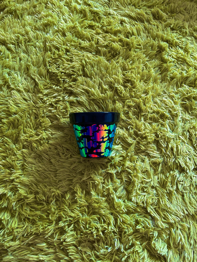 Funky Abstract Rainbow Pot Planter