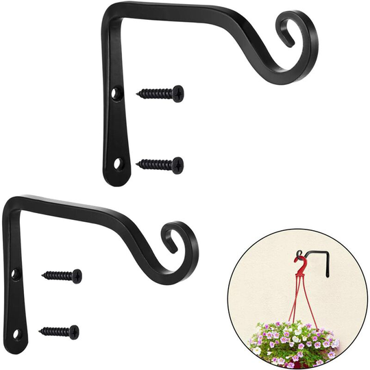 Wall Hook Hanging Plant Bracket, 6-Inch Hanging Plant Hook,Decorative Straight Plant Hanger for Bird Feeders, Planters, Lanterns, Wind Chimes,