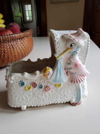 Napacoware Vintage Baby Cradle Planter 1960S