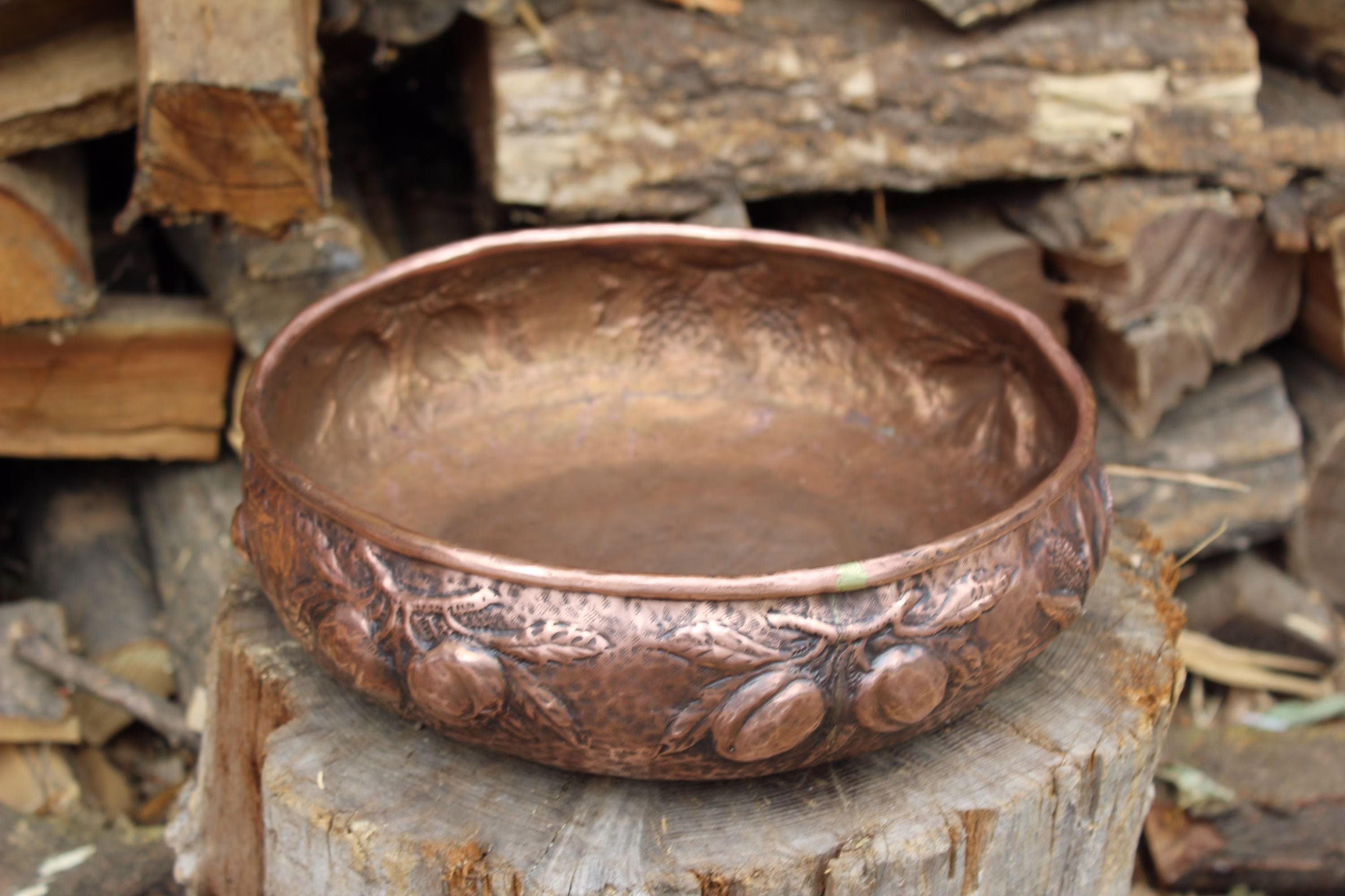 Copper Vase Holder Flowerpot Decoration Fruit Vegetables Handmade
