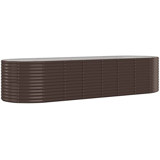 Garden Planter Powder-coated Steel 322x100x68 cm Brown Vidaxl Brown