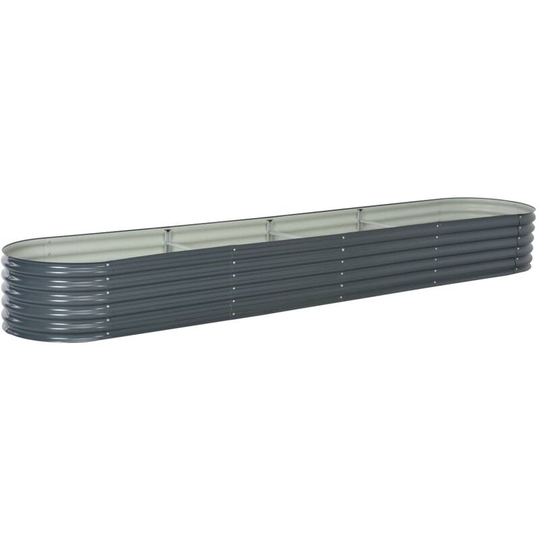 Garden Planter 400x80x44 cm Galvanised Steel Grey VDTD29656 - Topdeal
