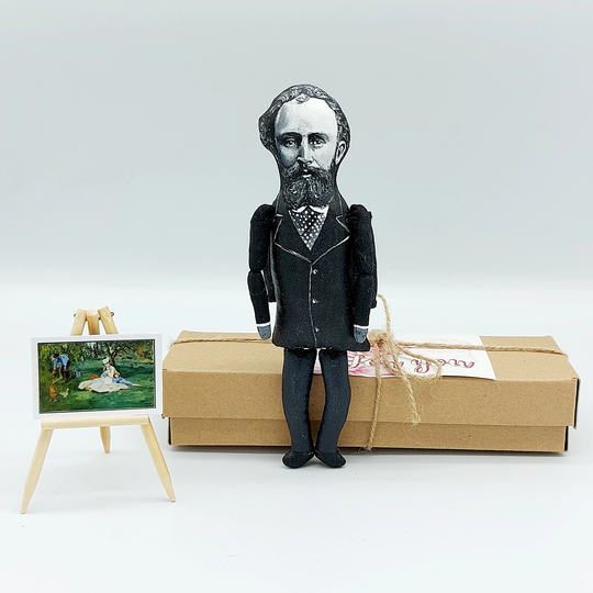 Edouardmanet French Painter - Art Teacher Gift Collectible Figurine + Standing Folding Easel Picture