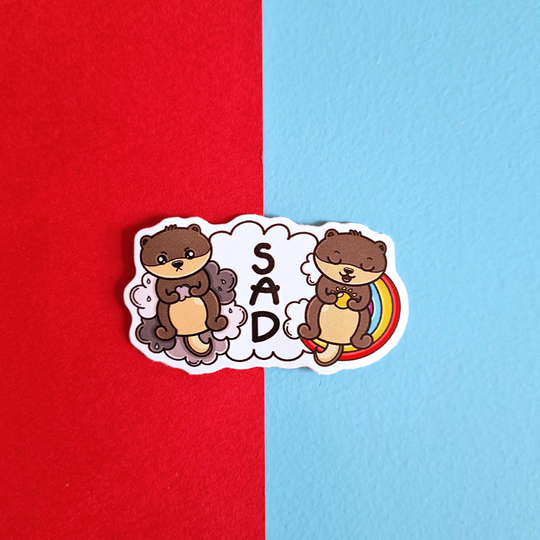 Sad Sticker - Vinyl Sticker Chronic Illness Gift Spoonie Seasonal Affective Disorder Mental Health Pun