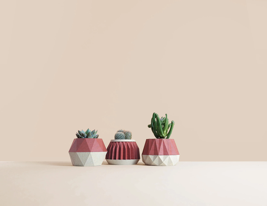 Set Of 3 Wooden Indoor Succulent Planter , Idea For Home Gifts Mid Century Modern Idea Plant Lovers