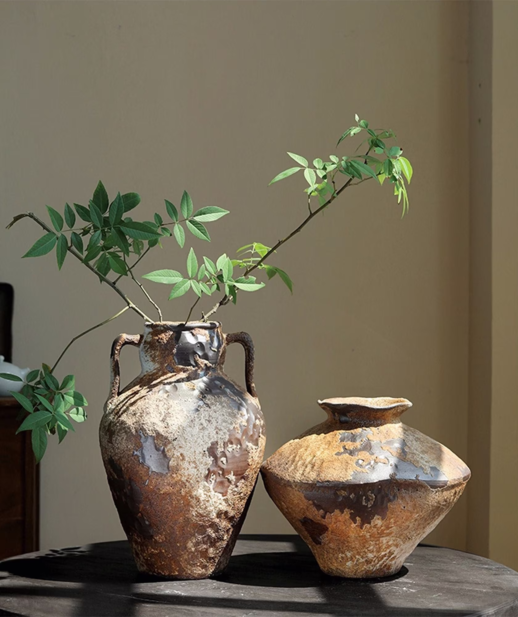 Wabi-Sabi Irregular Distressed Rustic Vases | For Flowers, Flower Pots, Textured, Stoneware, Rustic, Farmhouse, Boho, Ethnic