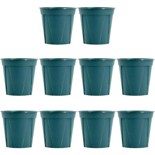 10 Pcs Thickened Plastic Nursery Pots Planting Pots Seed Starter Pots Small Pots for Plants Peat Pots for Seedlings (Green)