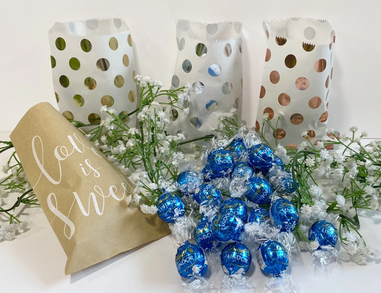 Lindt Lindor Truffles Sea Salt Milk Chocolate, Chocolate Gift, Paper Sweet Bags, Wedding, Hen Party, Baby Shower, Girls Birthday Party