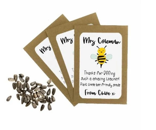 Personalised Teacher Seed Packets Envelopes With Seeds | Bee Friendly End Of Term Amazing Gift Teaching Assistant