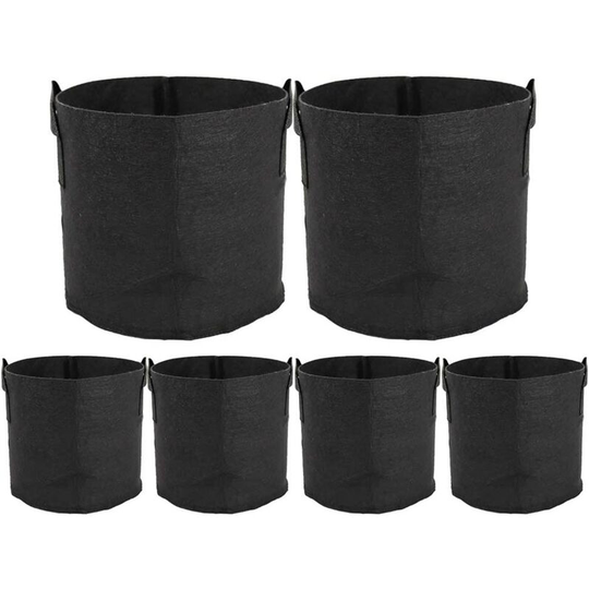 Garden Planting Bag, Plant Bags Grow Bag Vegetable Pot 3 Gallon Non Woven Planting Bags Garden Plant Bag for Potato / Potato / Carrot / Tomato (6pcs)