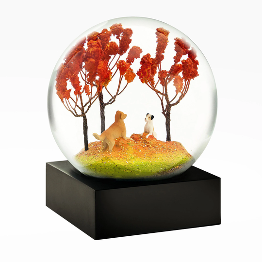 Autumn Pals Joyful Dogs Snow Globe By Coolsnowglobes® - Fall Season Home Décor