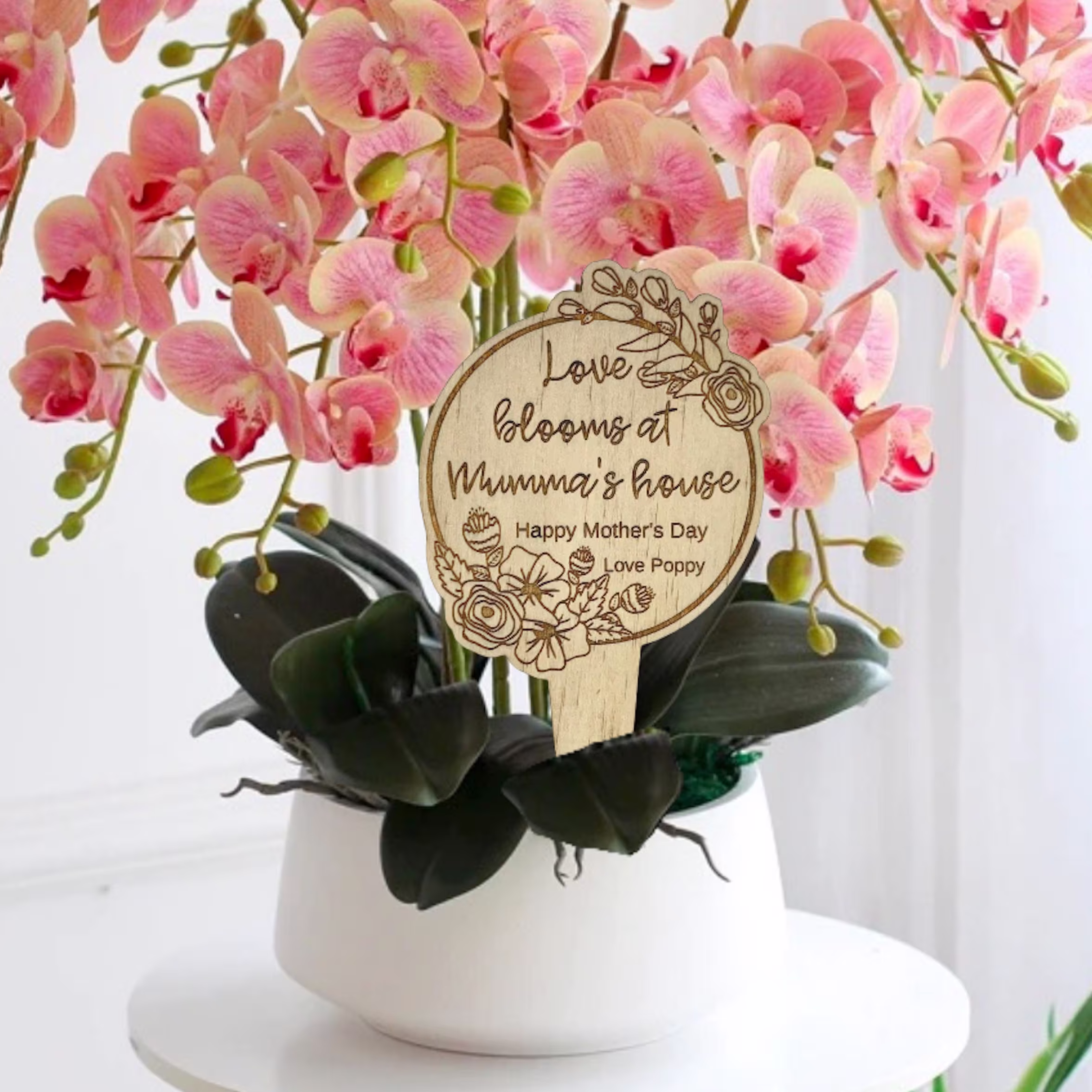 Personalised Plant Marker, Planter Stick, Wooden Stake, Mum Gift, Mothers Day Gift For Mum, Nan, Grandma