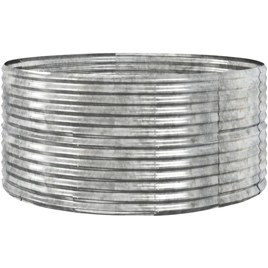 Garden Planter Silver 140x140x68 cm Powder-coated Steel Vidaxl Silver