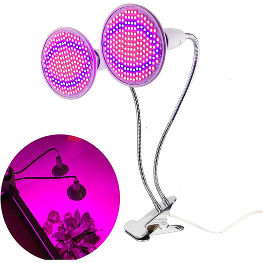 Loft Plant Light 2 Heads led Grow Lamp Full Spectrum 360 Degree Adjustable Gooseneck Plant Light seeding Blooming Fruiting