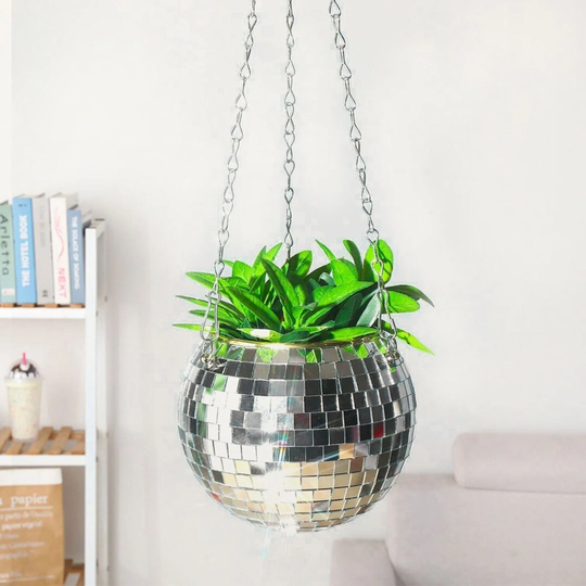Disco Ball Planter, Plant Hanger, Hanger Planter, Planter Self Watering, Party Hanging Wall