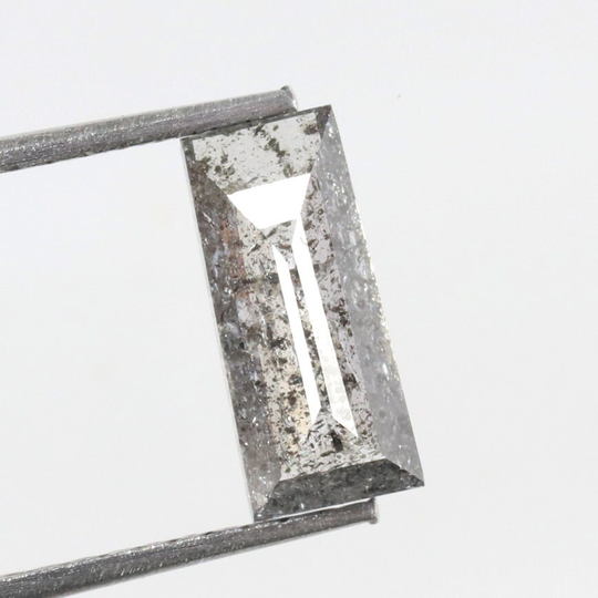 1.06 Ct Baguette Shape Natural Loose Diamond Fancy Black Gray | Salt & Pepper Color Use For Jewelry I3 Clarity On6-81