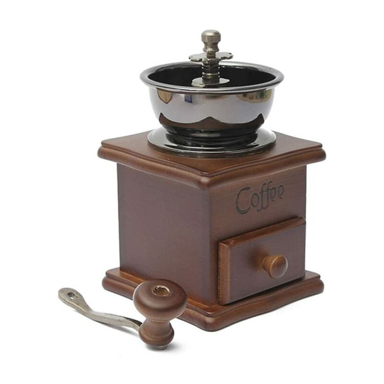 Tinor - Manual Coffee Bean Grinder Hand Spice Herb Vintage Style Retro Wooden Burr Coffee Bean Mill Knots Machine Cereal Grinder - Gift For Lovers