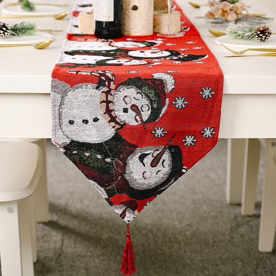 Christmas Table Runner, Christmas Table Runner for Christmas Table Decoration Christmas Themed Party Decoration Seasonal Family Dinners (a)