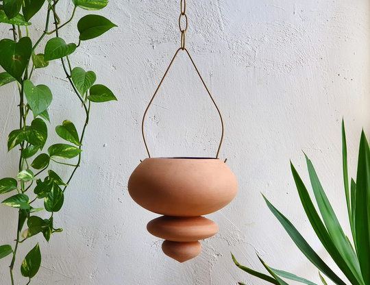 Ceramic Hanging Planter, Terracotta Plant Pot For Live House Plants