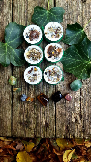 Pack Of 6 Money Prosperity Spell Tea Light Votive Candles Handmade Herb Crystal Frankincense Tigers Eye Cinnamon Mint
