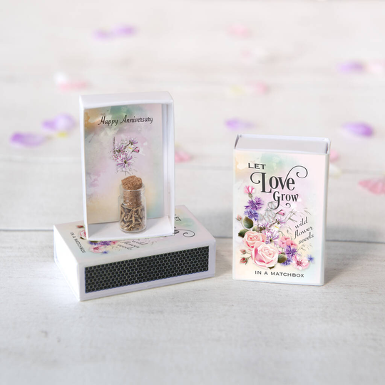 Happy Anniversary Flower Seeds In A Matchbox