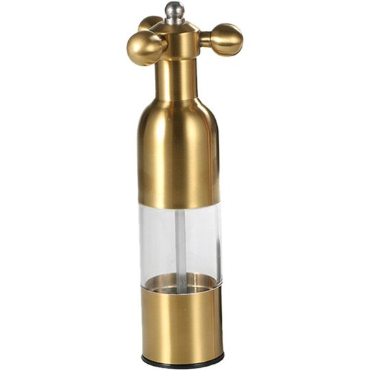 Pepper Grinder Salt Shaker, Kitchen Stainless Steel Salt Pepper Grinders Hand-Made Adjustable golden trumpet