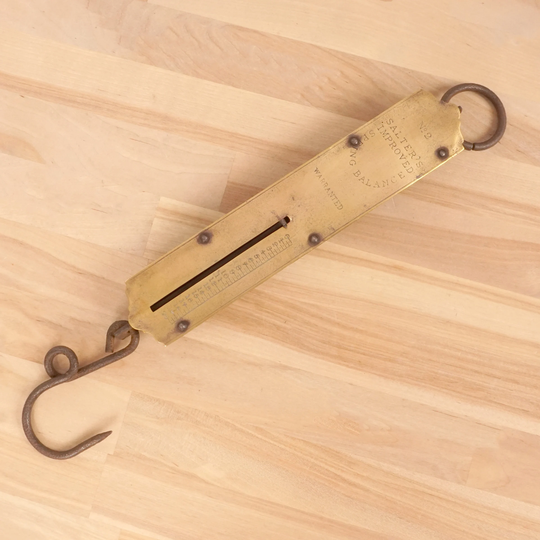 Salter's Improved Spring Balance || Up To 20 lb No 2 Warranted|| Vintage Solid Brass & Metal Alloy Fish Scales