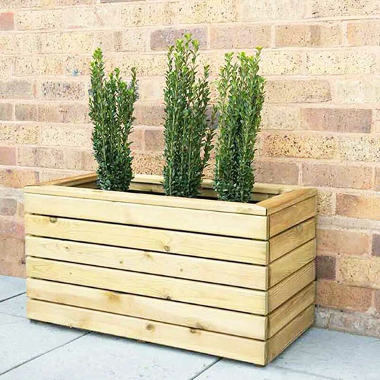 Linear 80 x 40 Contemporary Garden Patio Balcony Planter - Double