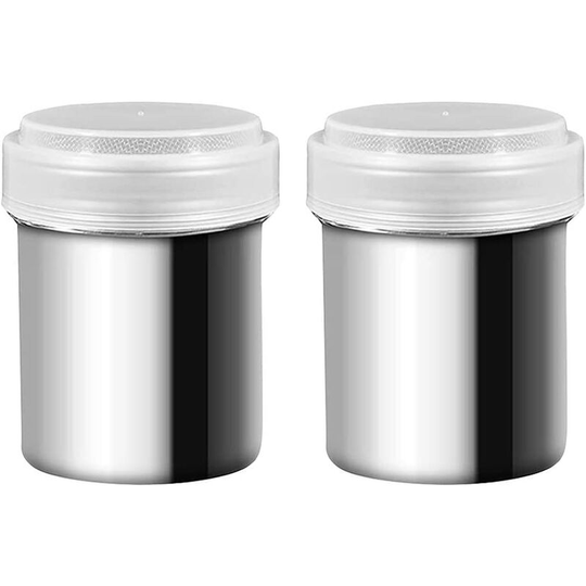 Deckon - 2 Pieces Kitchen Sieve, Stainless Steel Flour Shakers Sieve Pastry Shaker Chocolate Icing Kitchen Sieve, for Cocoa Coffee Sugar Salt Shaker