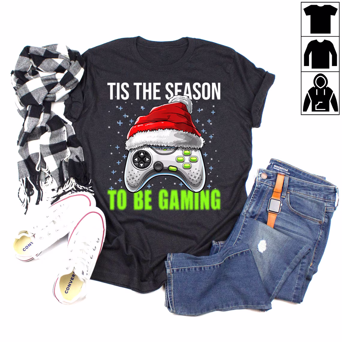 Tis The Season To Be Gaming Shirt, Christmas T-Shirt, Video Game Xmas Boys Gift