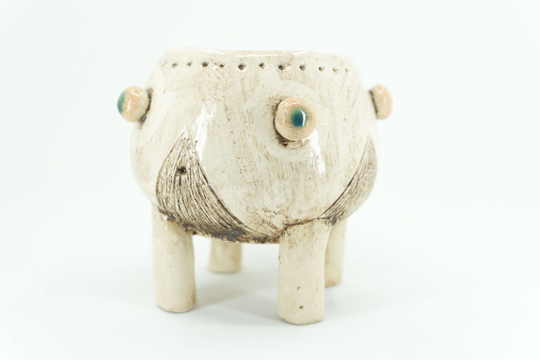 Ceramic Handmade Succulent Pot, Planter With 4 Legs Home Decor Mother's Day Gift