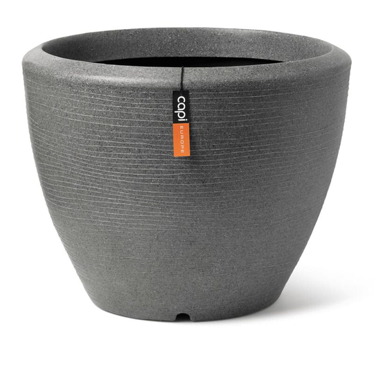 Plant Vase Arc Granite Tapered Low 60x48 cm Anthracite Capi - Anthracite