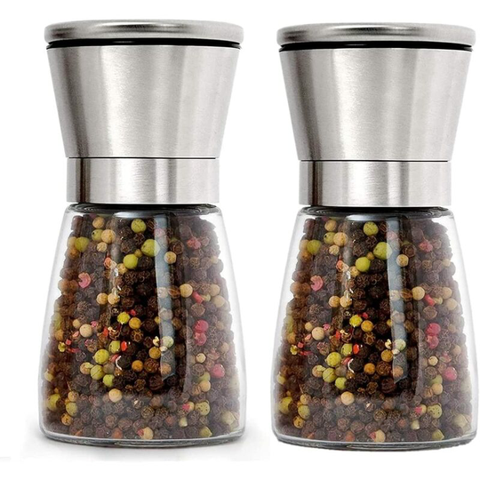 Briday - Set of 2 rechargeable salt and pepper mills in stainless steel