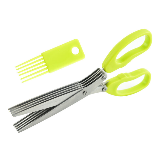 Monly - Five-layer stainless steel scissors green onion scissors multi-layer herb scissors herb scissors desktop shredding scissors