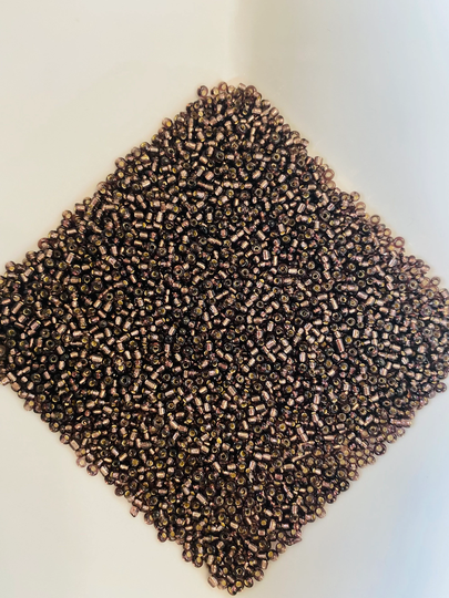 Dark Brown Glass Seed Beads, Silver Lined, 15/0 1.5mm Round, 30G Bag