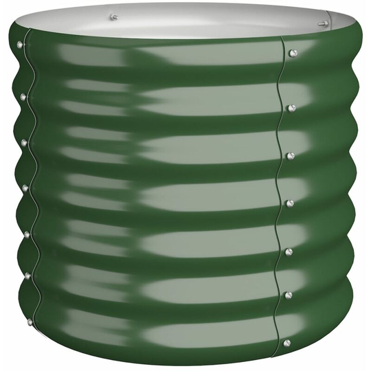 Garden Planter Powder-coated Steel 40x40x36 cm Green Vidaxl Green